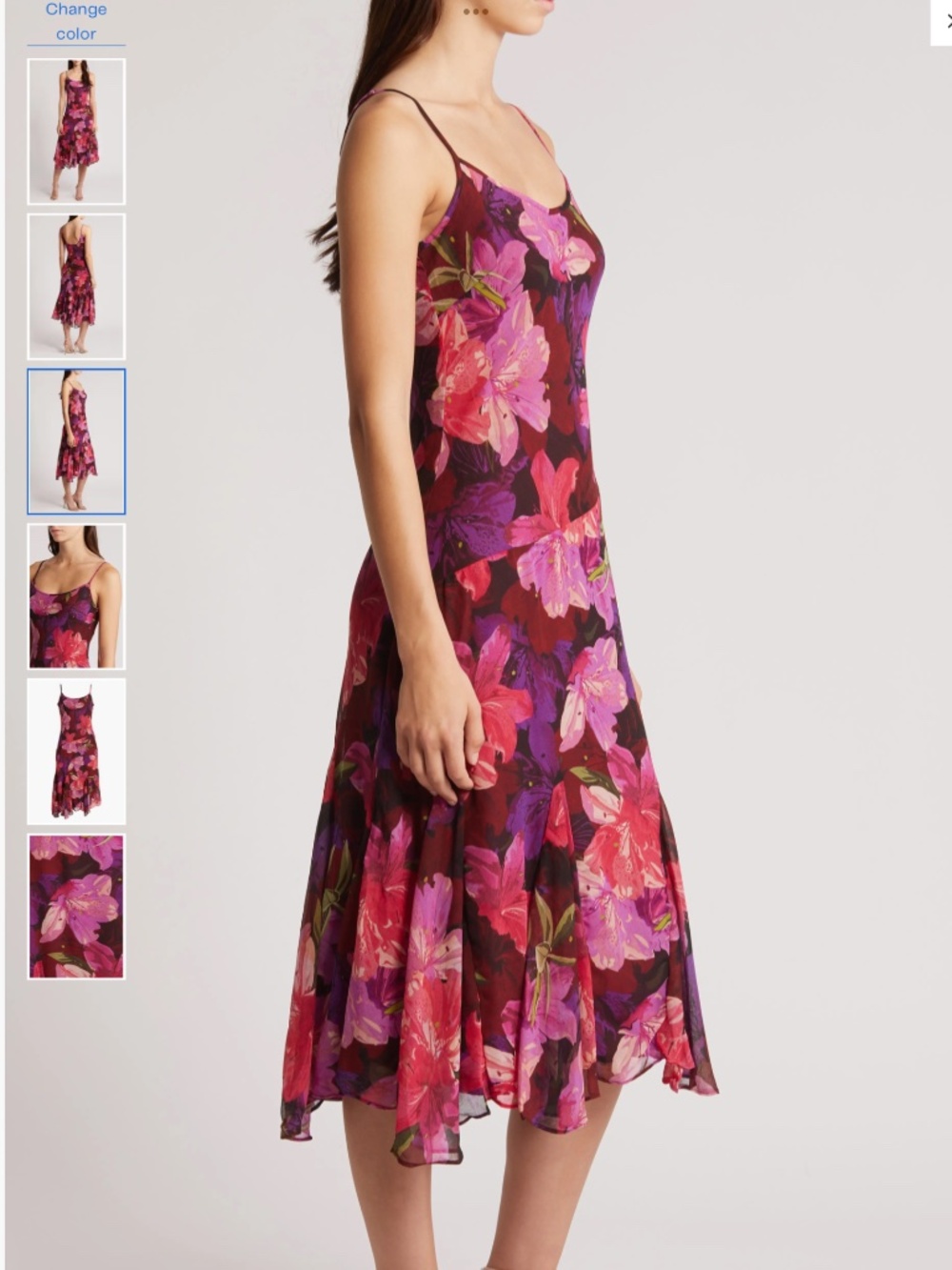 Lulus Sipping Sangria Floral Cocktail Midi Dress, size L - Picture 3 of 12